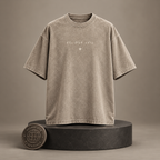 Eclipse Veil beige T-shirt front on round Signature Essentials pedestal