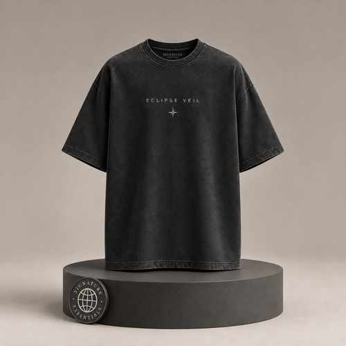 Eclipse Veil front view on round Signature Essentials pedestal with medallion