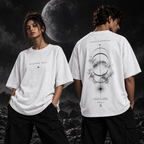Eclipse Veil white T-shirt on models, front and back