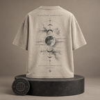 Lunar Static beige T-shirt back on round Signature Essentials pedestal