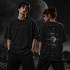 Lunar Static front and back shown on models in moonlit editorial scene