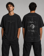 Lunar Static Signature Essentials oversized black T-shirt on models