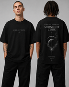 Midnight Core Signature Essentials oversized black T-shirt on models