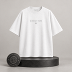 Midnight Core white T-shirt front on round Signature Essentials pedestal