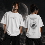 Midnight Core white T-shirt on models, front and back