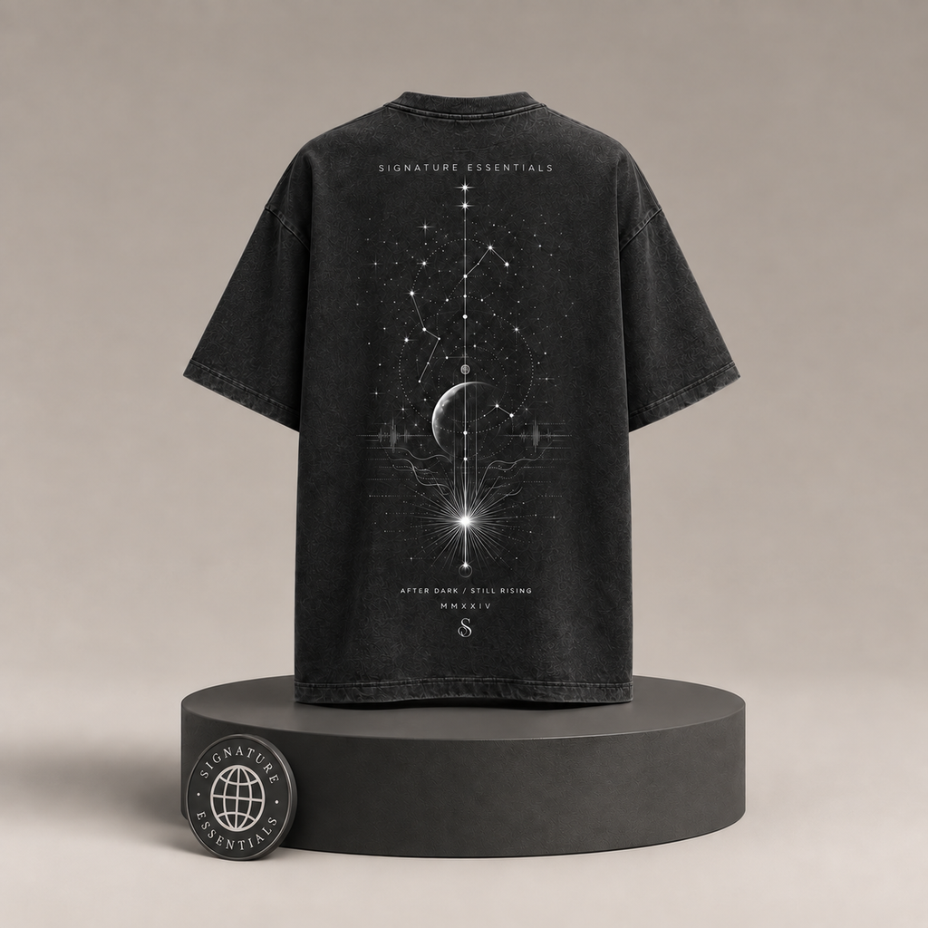 Nocturne Signal back view on round Signature Essentials pedestal with medallion