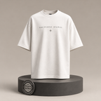 Nocturne Signal white T-shirt front on round Signature Essentials pedestal
